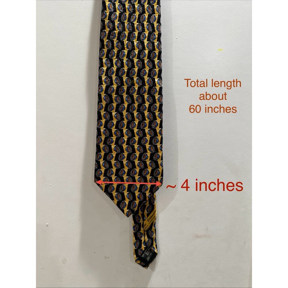 ERMENEGILDO ZEGNA Men's Silk Necktie ITALY Luxury Vintage Geometric Designer